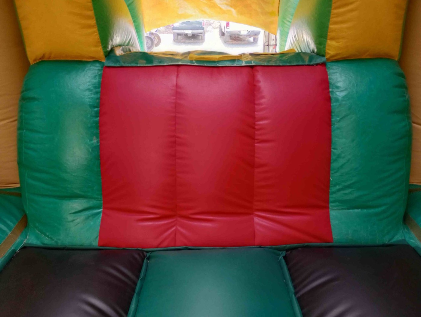 Interior wall panel repaired on a bounce house